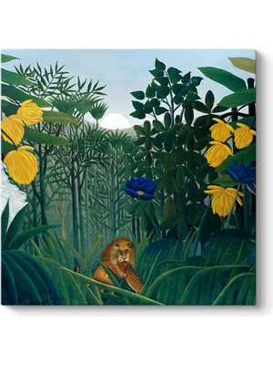 Henri Rousseau - Aslanın Yemeği Tablosu 70 x 70