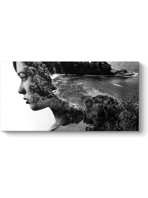 ve Deniz Manzarası Kanvas Tablo 123 x 60-2 Parçalı