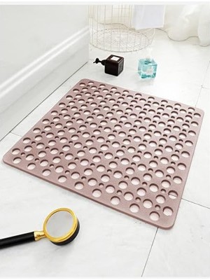 Seahome Kaydırmaz Duşakabin Banyo ve Duş Paspası Kare Bubble 54 x 54 cm Pembe Renk SEA149P