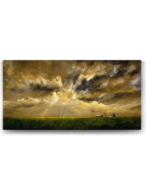 Gökyüzü Yağlıboya Tablosu - 60X30CM