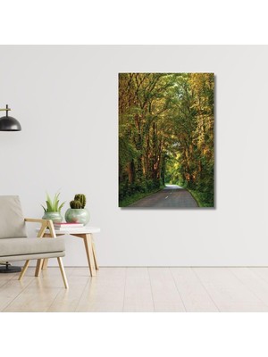 Dikey Kanvas Duvar Tablosu Ağaçlı Yol Manzarası 40 x 60 GARTNM7017