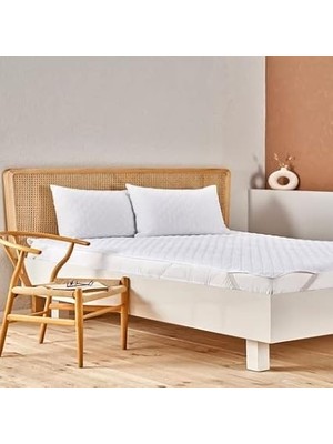 Taç Eco Care Sıvı Geçirmez KAPITONELI%100 Polyester Alez, Beyaz, Tek Kişilik