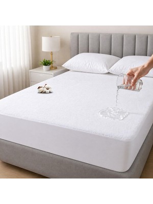 %100 Pamuk, Full Kenar Fitted Sıvı Geçirmez,tek, Çift Kişilik Bebek Yatak Koruyucu Çarşaf Ale