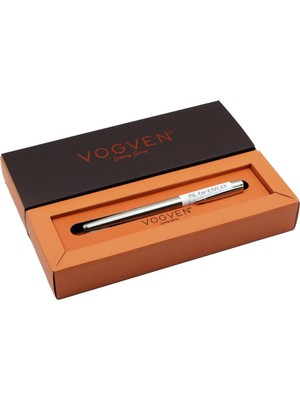 Vogven Marka Isme Özel premium Beyaz Roller Kalem