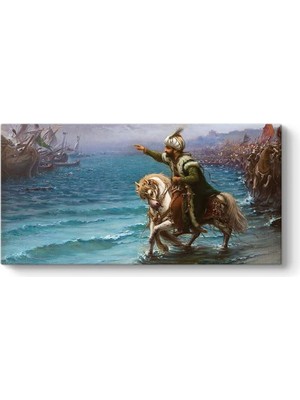 Zonaro Atını Denize Sürerken Tablosu 100 x 50