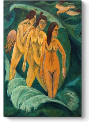 Ludwig Kirchner - Bathers Tablosu 30 x 45