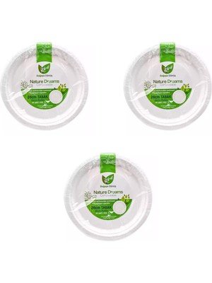 Roll-Up Nature Ekolojik Karton Kağıt Tek Kullanımlık Tabak - 26 Cm. - 50 Adetlik 3 Paket