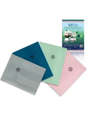 Mikrofiber Temizlik Bezi | Sihirli Bez, Cam ve Ayna Bezi | 4'lü Paket | Somon Serisi