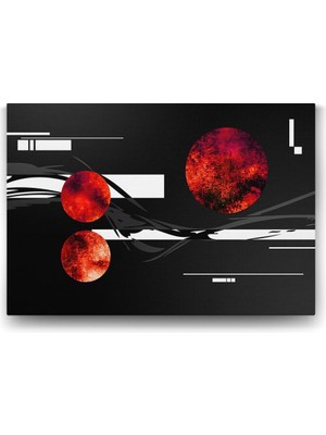 Kırmızı Daireler Tablo - 60X40CM