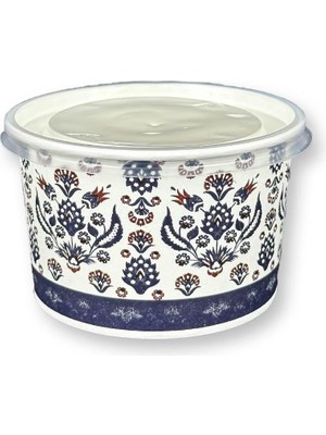 16 Oz Seramik Desenli Karton Çorba Kasesi Aşure, Dondurma