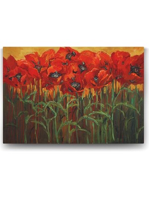 Beyaz Gelincik Tarlası Tablosu 126 x 70-3 Parçalı