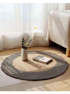 Home Turko Jüt Paspas, Kilim, Halı, Kapı Önü Paspas, Yuvarlak Paspas, Mutfak Paspası, Banyo Pa
