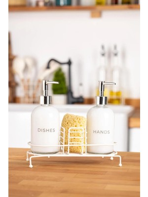 Mayaglory Novy Standlı 2'li Sıvı Sabunluk (White)