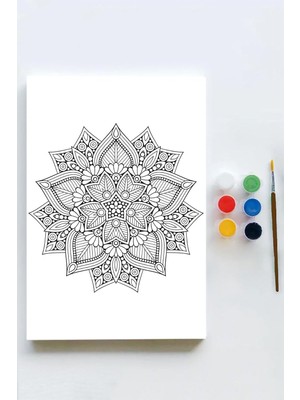 (PSTER21644) Mandala Tuval Kanvas Tablo Boyama Hobi Seti 3 (40X60CM)