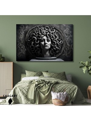 Tekli Yatay Kanvas Tablo Medusa Illüstrasyon Özel Tasarım, 100 x 70