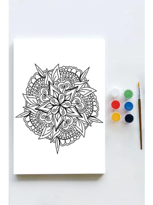 (PSTER21629) Mandala Tuval Kanvas Tablo Boyama Hobi Seti 10 (30X40CM)