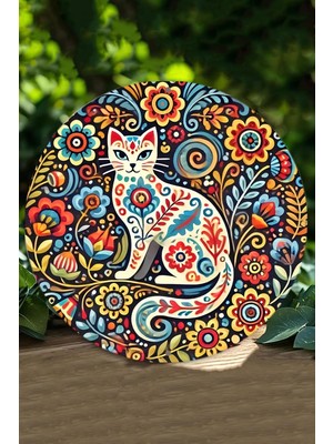 Kedi Temalı Uv Baskılı 3D Görünümlü Mdf Duvar Süsü, 8692016082518