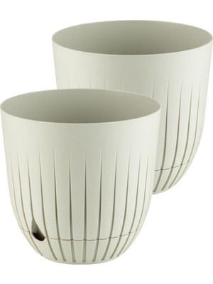 Çizgi Saksı (2, Krem, 5 Litre)