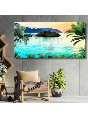 Kanvas Duvar Tablosu Hawaii Ada Manzarası 140 x 70