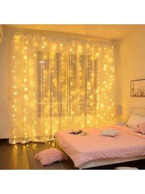 Coverzone Dekoratif Gün Işığı Perde LED Işık Zinciri –fişli Animasyonlu Yılbaşı ve Part