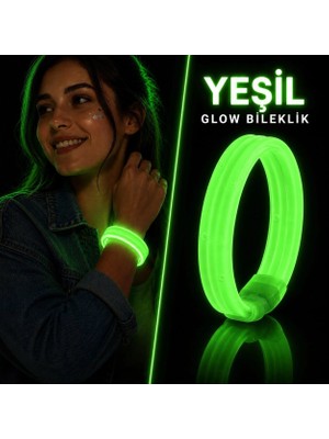 KSB Store Mey Ithalat® Yeşil Kalın Glow Bileklik – Kırılarak Yanan Parti ve Festival Bilekliği