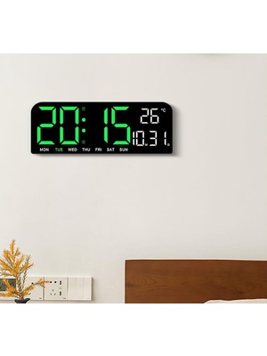 Renkli Dijital Duvar Saati - Sıcaklık, Tarih, Zamanlayıcı, Gece Lambası, Alarm, Geri Sayım Bü