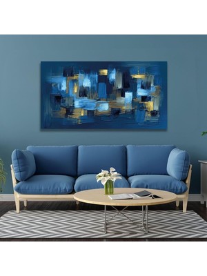 Kanvas Tablo Yağlı Boya Görünümlü Fırça Darbeleri 120 x 60