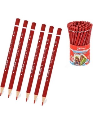 Kırmızı Jumbo Üçgen Ilk Kalemim Mikro Kırmızı Kalın Kurşun Kalem Başlagıç 6 Adet
