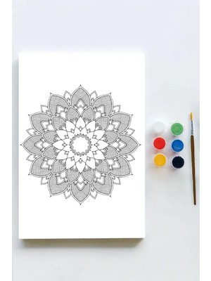 Mandala Tuval Kanvas Tablo Boyama Hobi Seti 4 50X70CM
