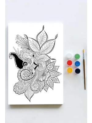 Mandala Tuval Kanvas Tablo Boyama Hobi Seti 9 50X70CM
