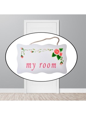 KSB Store Buffer® Decotown My Room Benim Odam Dekoratif Çiçek Desenli Kapı Askısı