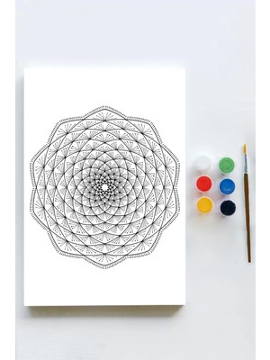 (PSTER21610) Mandala Tuval Kanvas Tablo Boyama Hobi Seti 5 (40X60CM)
