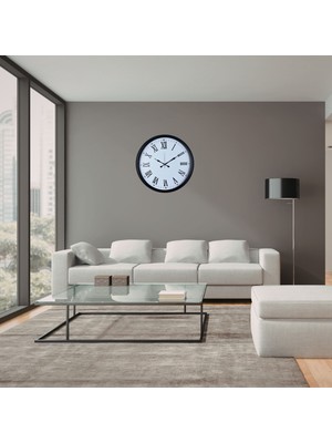 KSB Store Siyah Dekoratif Roma Rakamlı 52 x 52 cm Duvar Saati