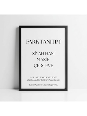 Fark Tanıtım Premium Masif Çam Çerçeve - 3mm Mdf Arkalık - 500 Mikron Kırılmaz Şeffaf Pvc �