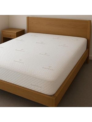 Bamboo Fitted Sıvı Geçirmez Yatak Alezi, Yatak Koruyucu, Bambu Kumaş, Su Geçirmez Özellikli Ç