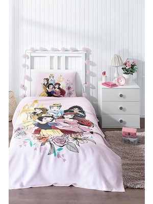 Rose Tek Kişilik Lisanslı Lastikli Fitted Çarşaf Çocuk Pike Takımı