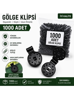 KSB Store Mey Ithalat® 1000 Adet Gölge Filesi Klipsi | Sera Filesi Sabitleme Klipsi | Güneşlik Örtü Klipsi | Yerli Üretim | Uv Dayanımlı
