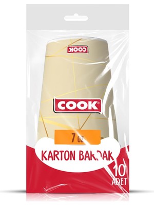 Cook Kağıt Bardak, 7 Oz (207 Ml), 10 Adet, Tek Kullanımlık