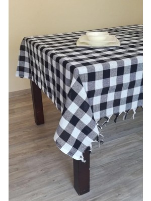 Deniz Marketim 140 x 140 cm Siyah Yerli Masa Örtüsü Sofra Bezi Piknik Örtüsü