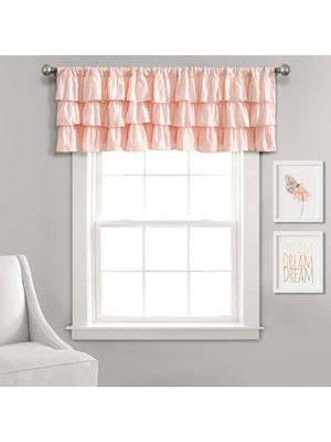 Blush Belle Valance Shabby Chic Style Single Curtain, 18 x 84