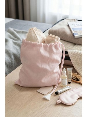 Kadın Seyahat Tipi Iç Çamaşırı Düzenleyici Kese - Ipli Valiz Organizeri 32X36 cm