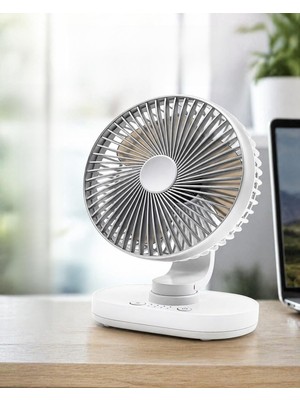 Masaüstü Vantilatör 120° Otomatik Döner Başlık 4 Kademeli Hız Sessiz Mini Fan, Taşınabilir