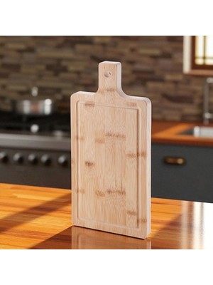 Kalın Bambu Kesme Tahtası - Büyük Boy Antibakteriyel Yıkanabilir Doğrama Tahtası (40X20X2.5CM