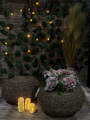 Kare Naturel Hasır Jüt Puf 40X40-12080