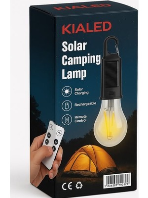 Renas Store Kialed Solar Güneş Enerjili Zaman Ayarlı Type-C Şarjlı Kumandalı Çadır Lambası