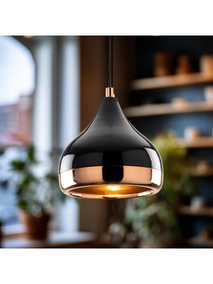 Luminoso Tekli Sarkıt Aydınlatma Metal Gövde Bakır Kaplama, Ev, Ofis, Cafe, Restoran Avizeleri,