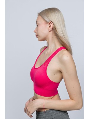 Obje Kadın Fuşya Fileli Sporcu Crop