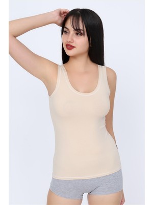 Obje Kadın Ten Cotton Geniş Askılı Atlet