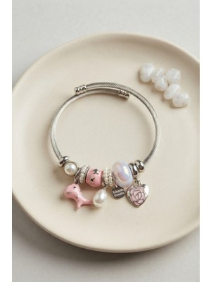Aesco Pembe Dino Charmlı Bileklik TJ-BB8799