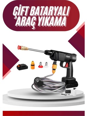 Aesco Oto Araba Yıkama Şarjlı ve Yüksek Basınçlı Oto Yıkama ve Sulama Tabancası